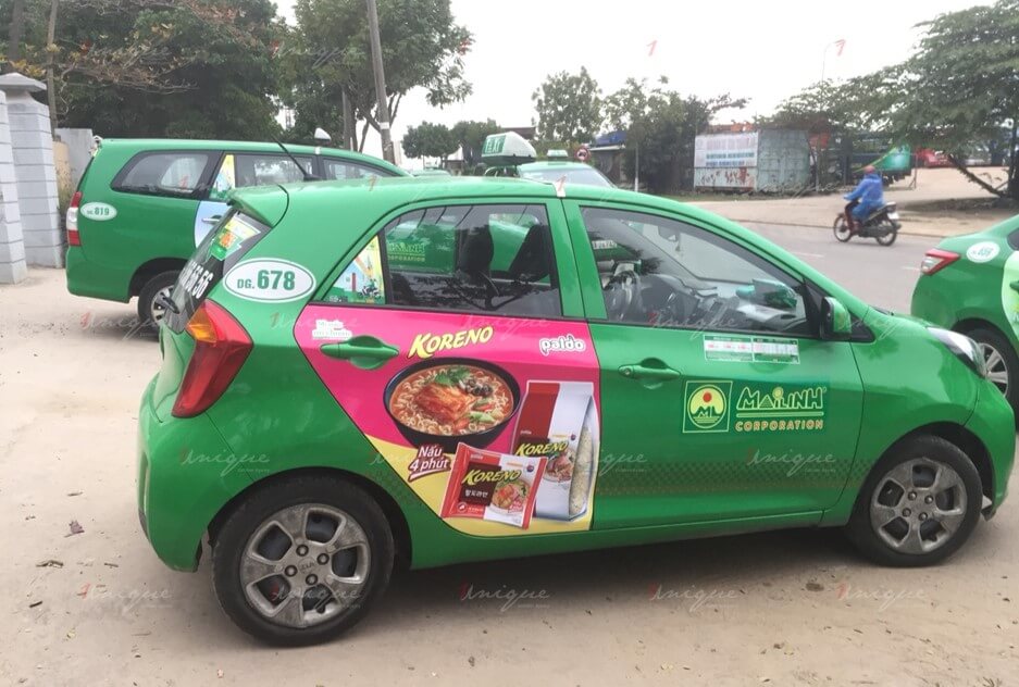 quảng cáo trên xe taxi sơn la