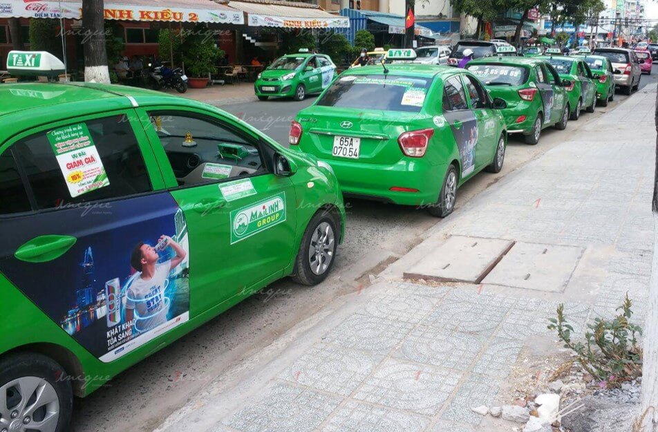 quảng cáo trên xe taxi thái nguyên