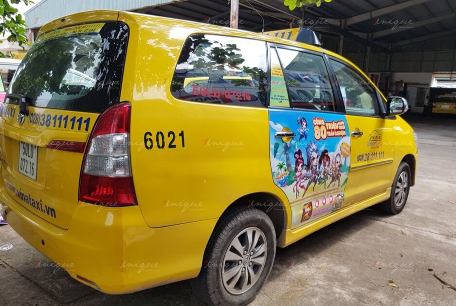 quảng cáo trên vina taxi